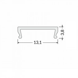 1m Alu-Ceiling LED profile C1 (raw alu) with diffuser for plasterboard, wall and ceiling wash 1m Alu-Ceiling LED profile C1 (raw alu) with diffuser for plasterboard, wall and ceiling wash