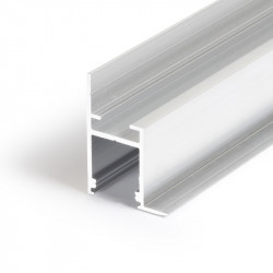 2m Alu-Ceiling LED profile C1 (raw alu.) with diffuser for plasterboard, wall and ceiling wash