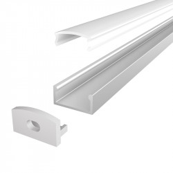 1m silver anodized E2 LED Aluminium U-profile with diffuser 1m silver anodized E2 LED Aluminium U-profile with diffuser