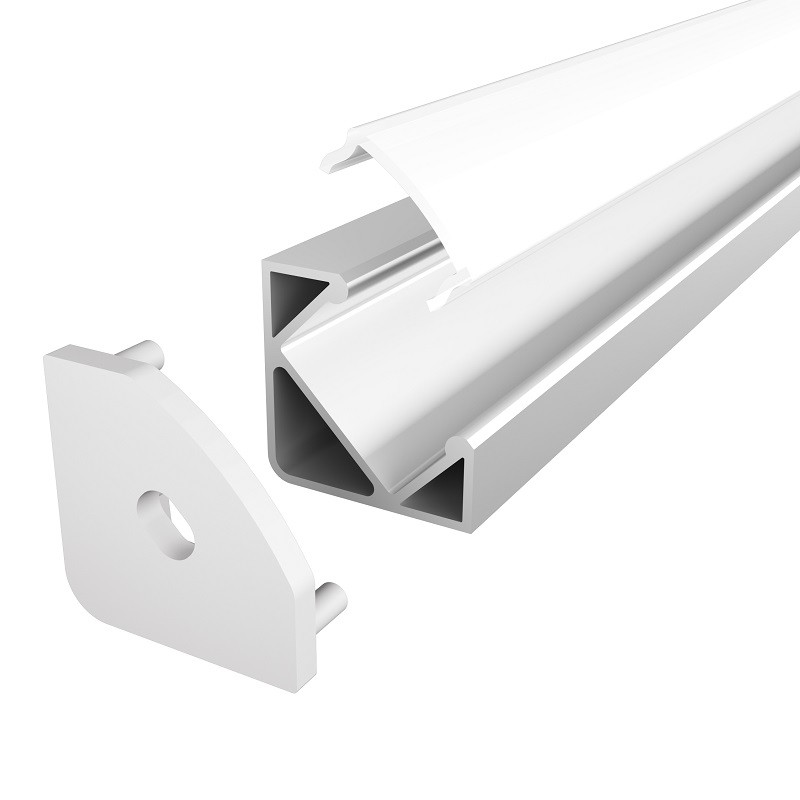 1m E3 Corner LED Profile - Silver Anodized with Diffuser 1m E3 Corner LED Profile - Silver Anodized with Diffuser