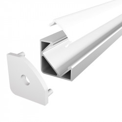 2m E3 silver anodized corner LED aluminium extrusion with diffuser 2m E3 silver anodized corner LED aluminium extrusion with diffuser