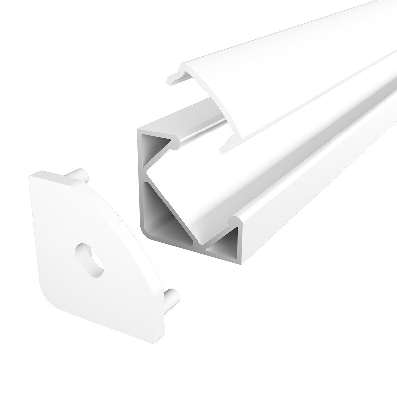 1m E3 Corner LED Profile - White Painted with Diffuser 1m E3 Corner LED Profile - White Painted with Diffuser