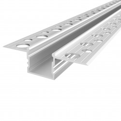 1m Plaster-in LED profile CAL13 for ceiling and drywall, set with cover