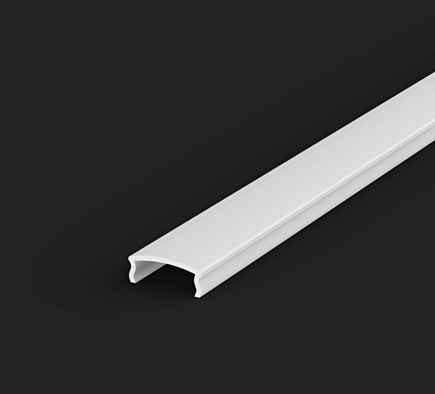 1m Plaster-in LED profile CAL13 for ceiling and drywall, set with cover