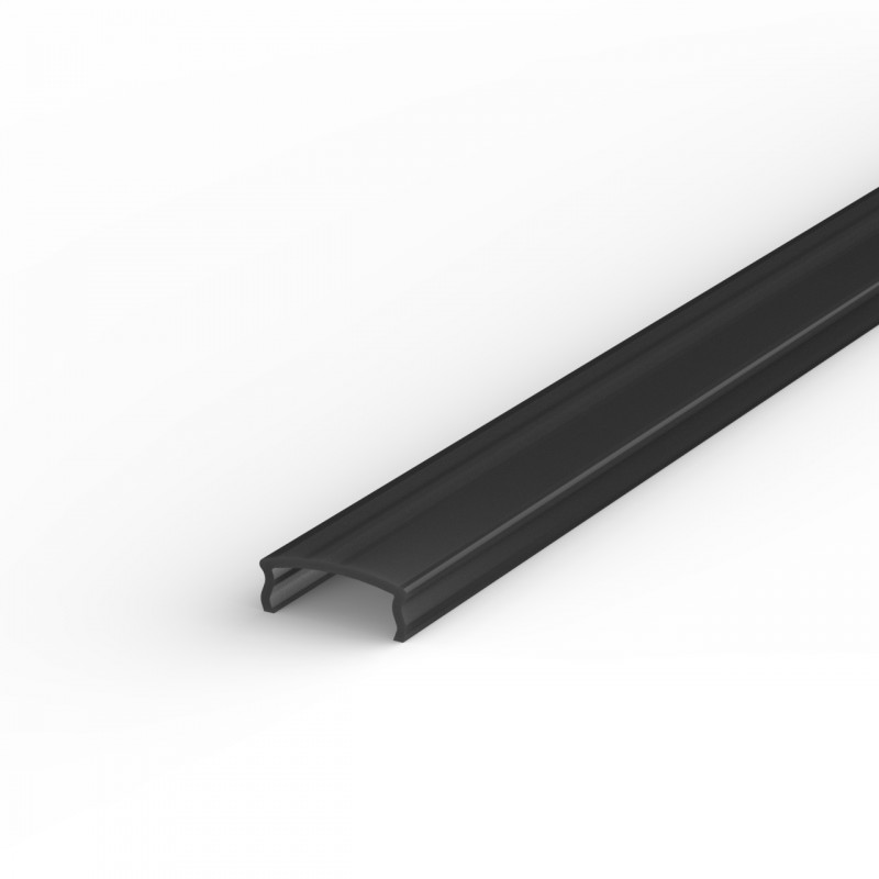 1m black painted recessed E1 LED aluminium extrusion with diffuser 1m black painted recessed E1 LED aluminium extrusion with diffuser