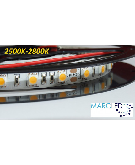 24VDC LED Flexible Strip (tape) 2700K SMD5060, 14.4W/m, 60 LEDs/m, IP20, 5m (5000mm) 24VDC LED Flexible Strip (tape) 2700K SMD5060, 14.4W/m, 60 LEDs/m, IP20, 5m (5000mm)