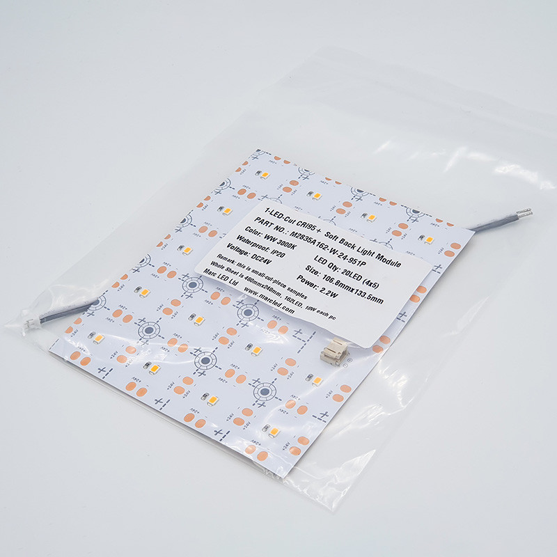 Sample of 24Vdc 36W / 18W 3000K 1-LED-Cut Flexible Back Light Module/ Sheet SMD2835 Sample of 24Vdc 36W / 18W 3000K 1-LED-Cut Flexible Back Light Module/ Sheet SMD2835
