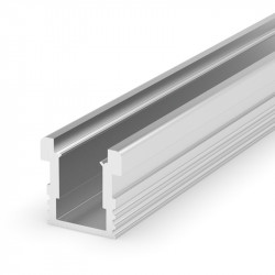 1m recessed floor / ground LED profile E5 (anodized, silver), with opal cover