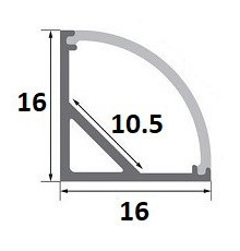 1m A3 Corner LED Profile Extra Milky Diffuser 1m A3 Corner LED Profile Extra Milky Diffuser
