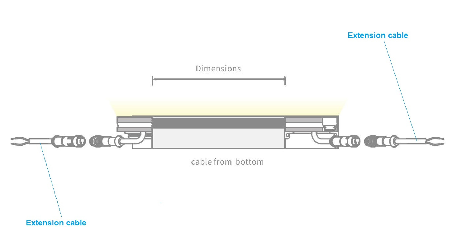 IP67 Plug with Extension Cable 0.2m For Inground LED Linear Light 