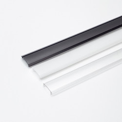 P1 recessed LED profile 2.5m, anodized aluminium, black, with diffuser P1 recessed LED profile 2.5m, anodized aluminium, black, with diffuser