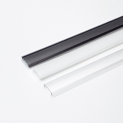 P4 LED profile 1m surface extrusion, painted aluminium, black, plus diffuser P4 LED profile 1m surface extrusion, painted aluminium, black, plus diffuser