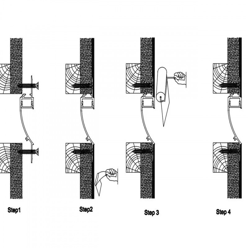 2m Plaster-in LED profile DW2 for ceiling and drywall, set with opal cover 2m Plaster-in LED profile DW2 for ceiling and drywall, set with opal cover
