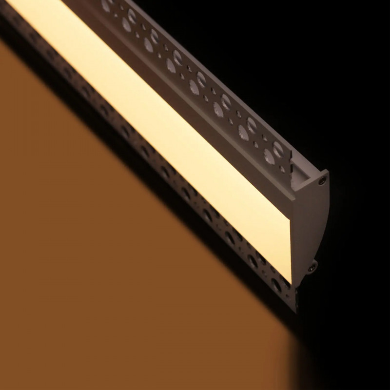 1m Plaster-in LED profile DW2 for ceiling and drywall, set with opal cover 1m Plaster-in LED profile DW2 for ceiling and drywall, set with opal cover