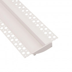 1m Plaster-in LED profile DW2 for ceiling and drywall, set with opal cover