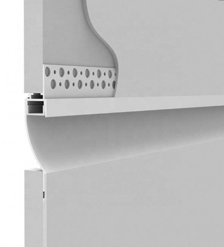 2m Plaster-in LED profile DW2 for ceiling and drywall, set with opal cover 2m Plaster-in LED profile DW2 for ceiling and drywall, set with opal cover