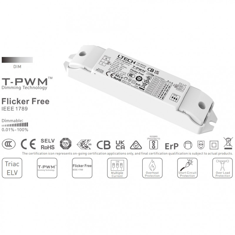 Mains Dimmable Driver 10W Constant Current (350-700mA) TD-10-350-700-G1T Mains Dimmable Driver 10W Constant Current (350-700mA) TD-10-350-700-G1T