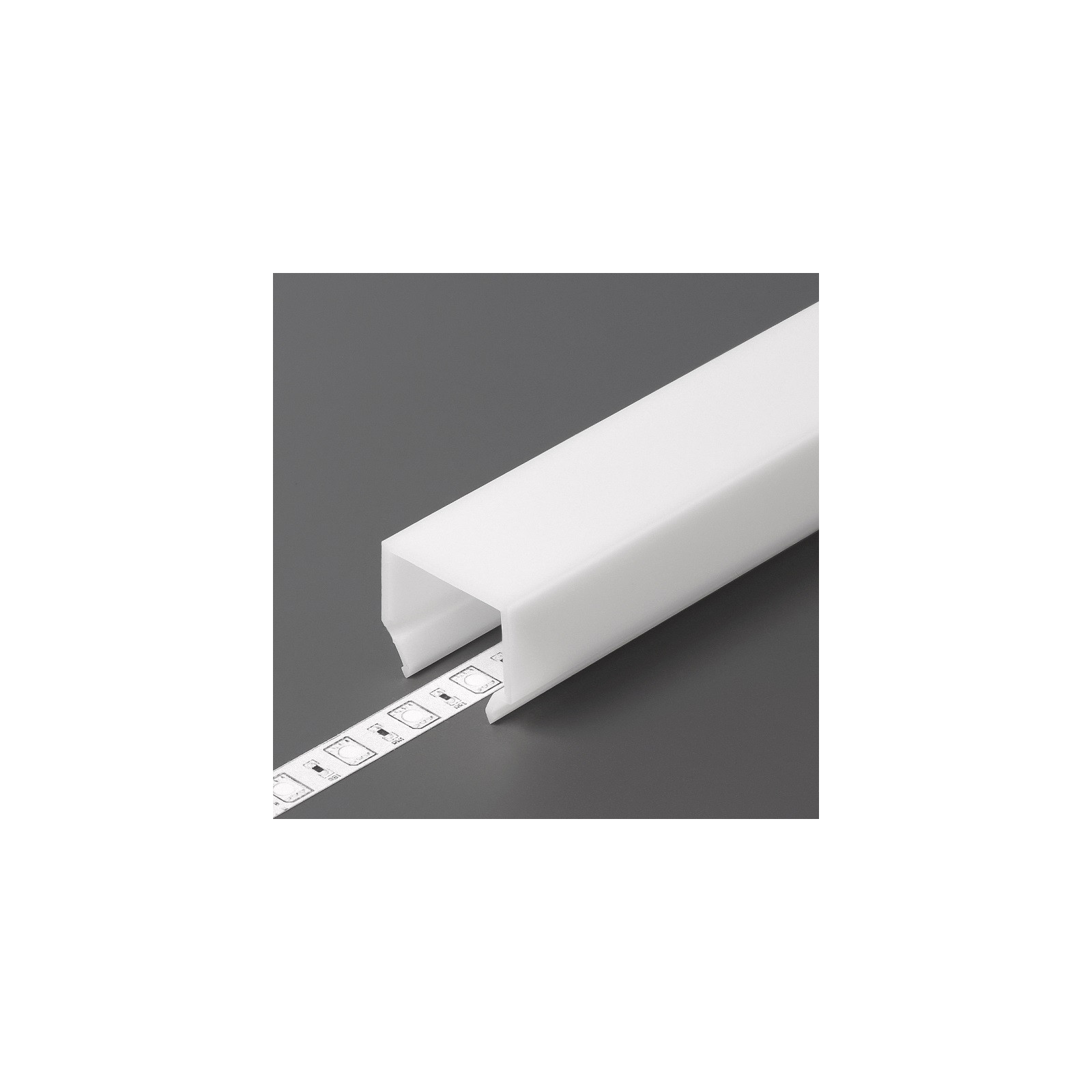 2m BTL2 Batten LED profile (anodized, black), set with opal cover - TL2 ...