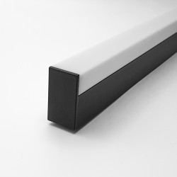 1m BTL2 Batten LED profile (anodized, black), set with opal cover