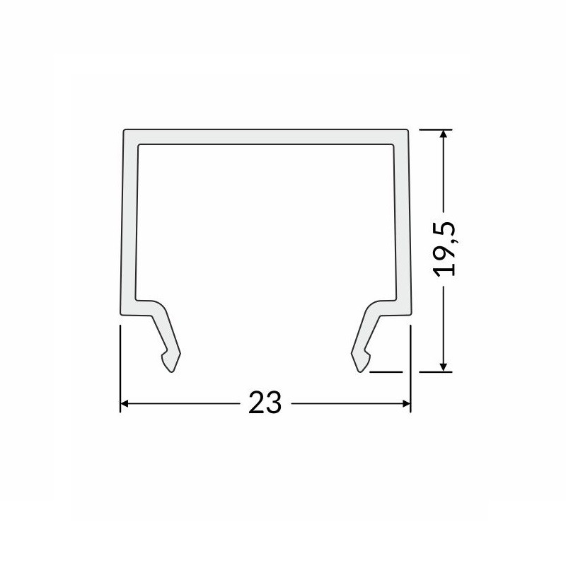 2m BTL2 Batten LED profile (anodized, silver), set with opal cover 2m BTL2 Batten LED profile (anodized, silver), set with opal cover