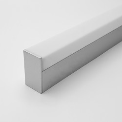 2m BTL2 Batten LED profile (anodized, silver), set with opal cover