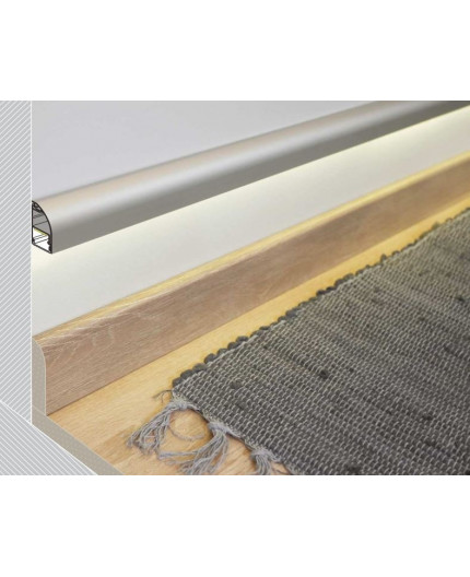 3m silver anodized WAY1 LED aluminium profile for passageways, opal cover 3m silver anodized WAY1 LED aluminium profile for passageways, opal cover