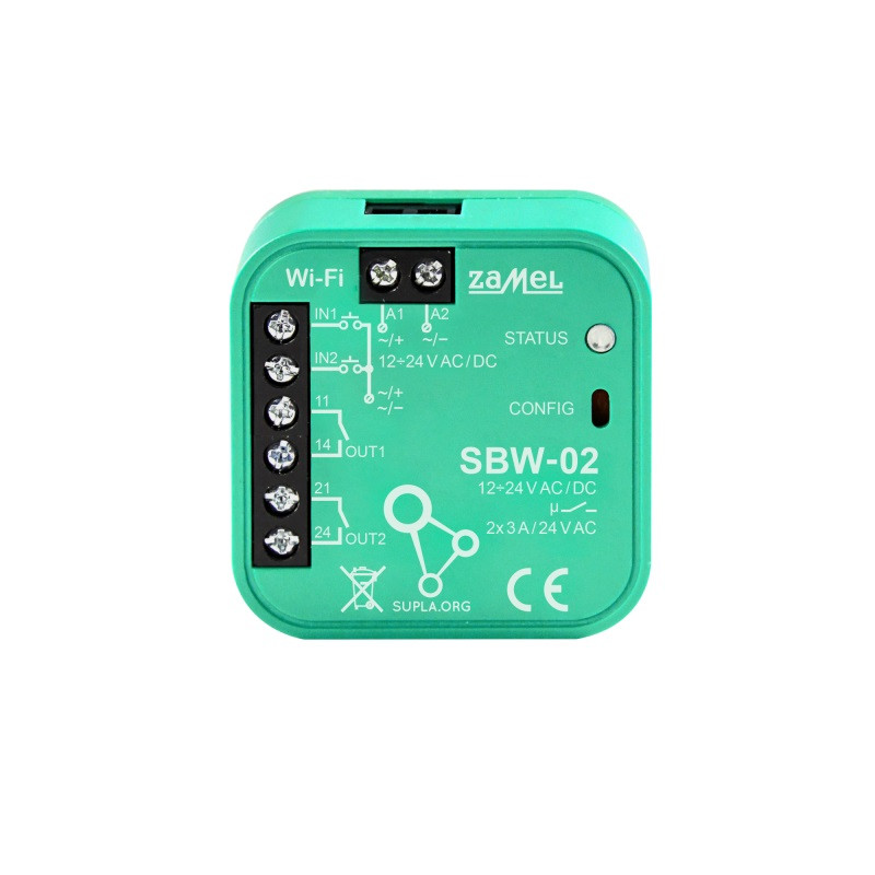 SBW-02 Wi-Fi 2-channel Gate control module, Supla SBW-02 Wi-Fi 2-channel Gate control module, Supla
