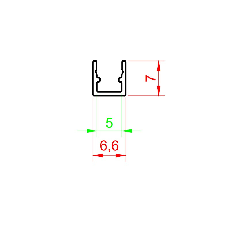 Sample of anodized 7x7mm ME2 surface LED aluminium extrusion with diffuser Sample of anodized 7x7mm ME2 surface LED aluminium extrusion with diffuser