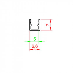 1m anodized 7x7mm ME2 surface LED aluminium extrusion with diffuser 1m anodized 7x7mm ME2 surface LED aluminium extrusion with diffuser
