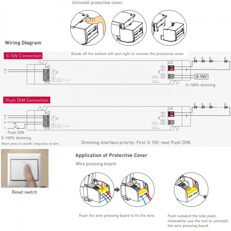 LM-100-24-G1A2 100W 24V LED Driver 0-10V(1-10V/10V PWM/RX), Push DIM Ltech LM-100-24-G1A2 100W 24V LED Driver 0-10V(1-10V/10V PWM/RX), Push DIM Ltech