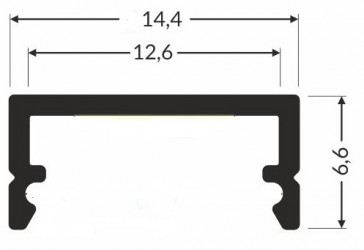 2m LED profile TM2 silver anodized, 14mm x 6mm, set with cover 2m LED profile TM2 silver anodized, 14mm x 6mm, set with cover