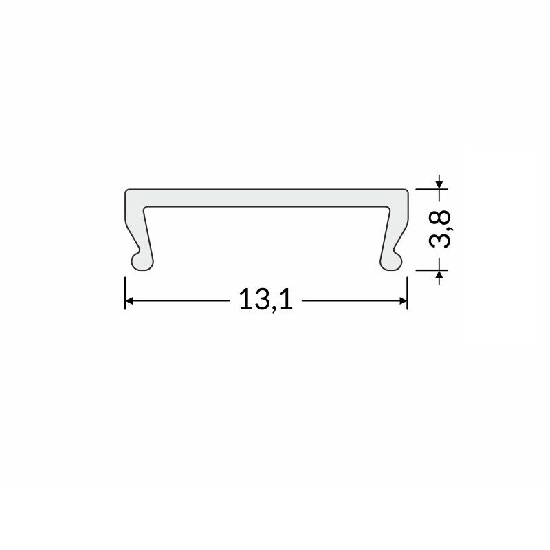 2m LED profile TM2 silver anodized, 14mm x 6mm, set with cover 2m LED profile TM2 silver anodized, 14mm x 6mm, set with cover