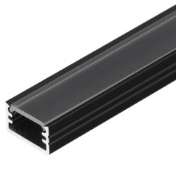 1m LED profile MT2 (black anodized), 12mm x 7mm, set with cover