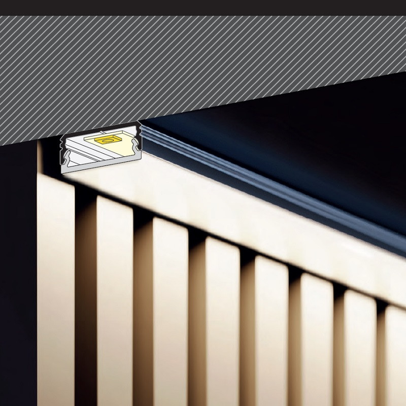 1m T22L LED profile (anodized, silver), 18mm x 8mm, set with cover 1m T22L LED profile (anodized, silver), 18mm x 8mm, set with cover