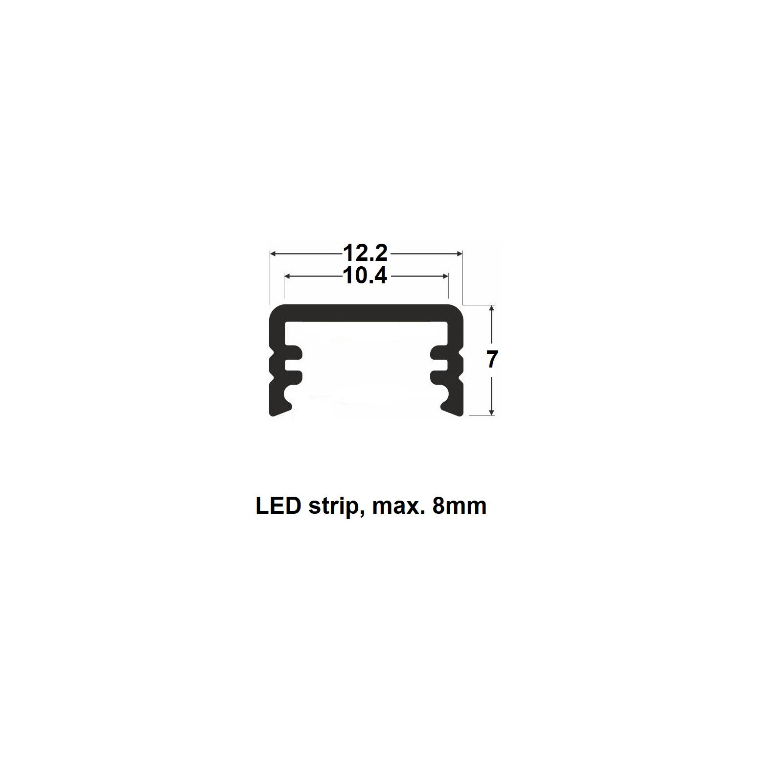LED profile SLIM8 AC2/Z white painted - MT2 LED Profile - Marc LED Ltd