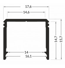 BUDDY14-02 surface / recessed mount LED aluminium profile, anodized BUDDY14-02 surface / recessed mount LED aluminium profile, anodized
