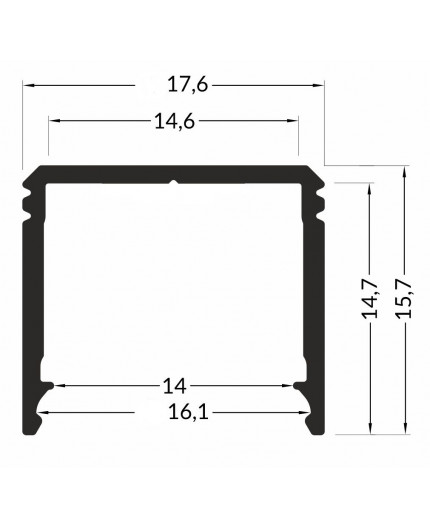 BUDDY14-02 surface / recessed mount LED aluminium profile, anodized BUDDY14-02 surface / recessed mount LED aluminium profile, anodized