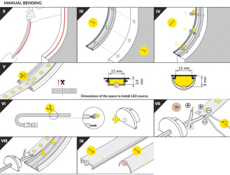 2m flexible LED ARCH1 aluminium profile for arches, with opal cover 2m flexible LED ARCH1 aluminium profile for arches, with opal cover