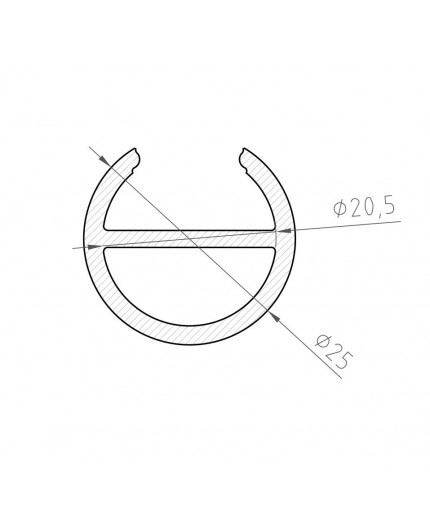 1m W2 White Round Wardrobe Clothes Hanging Rail, LED profile, set with cover and two end holders 1m W2 White Round Wardrobe Clothes Hanging Rail, LED profile, set with cover and two end holders