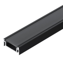 2m TL2F LED profile (anodized, black), 24mm x 9mm, set with cover 2m TL2F LED profile (anodized, black), 24mm x 9mm, set with cover