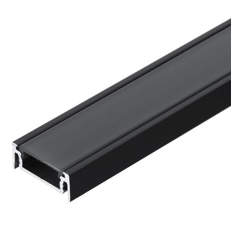 Diffuser Marc 1m TL2F LED profile (anodized, black), 24mm x 9mm, set with black cover ...