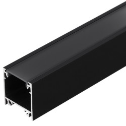 3m TL2 LED profile (anodized, black), 23mm x 25mm, set with opal cover