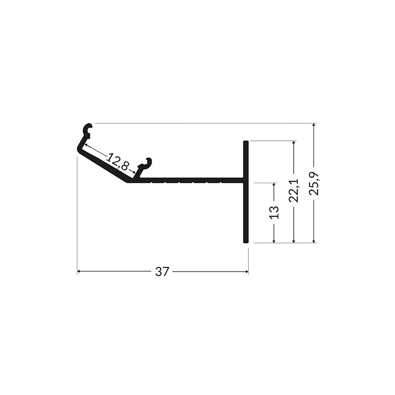 LED profile GLOW12 UP A1C raw alu. LED profile GLOW12 UP A1C raw alu.