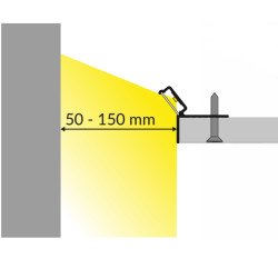 2m Glow-Down LED profile (raw aluminum), set with opal cover 2m Glow-Down LED profile (raw aluminum), set with opal cover