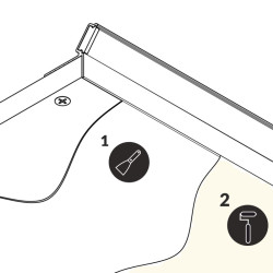 2m Glow-Down LED profile (raw aluminum), set with opal cover 2m Glow-Down LED profile (raw aluminum), set with opal cover