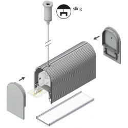 2m LED profile U2 (slate pink, painted) 37mm x 60mm, suspended kit 2m LED profile U2 (slate pink, painted) 37mm x 60mm, suspended kit