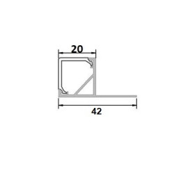 1m Corner Plaster-in LED profile 3DC for drywall, anodized, opal cover 1m Corner Plaster-in LED profile 3DC for drywall, anodized, opal cover