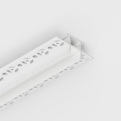 2m Anti Glare Plaster-in LED profile CAL15 for ceiling and drywall, set with opal cover 2m Anti Glare Plaster-in LED profile CAL15 for ceiling and drywall, set with opal cover