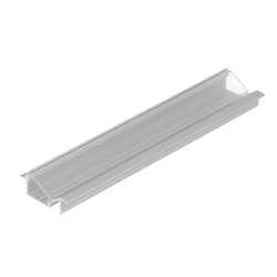2m recessed T1MD LED profile (anodized, silver), set with cover