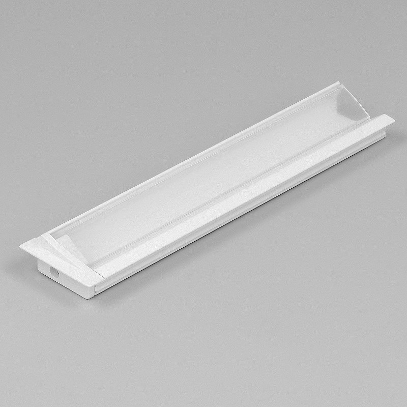 2m recessed T1MD LED profile (painted, white), set with cover 2m recessed T1MD LED profile (painted, white), set with cover